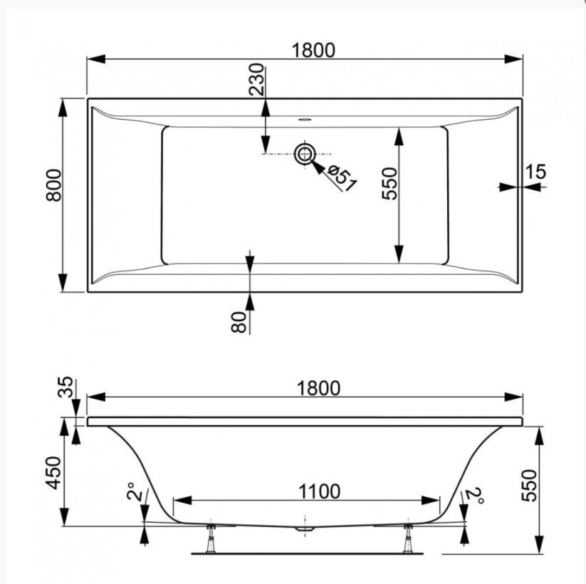 Акриловая ванна VagnerPlast Veronela 180x80 см