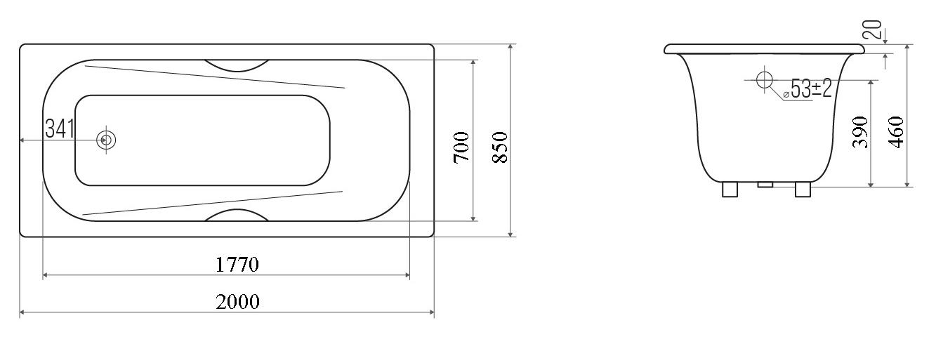 Чугунная ванна Cerutti SPA Berta 200x85