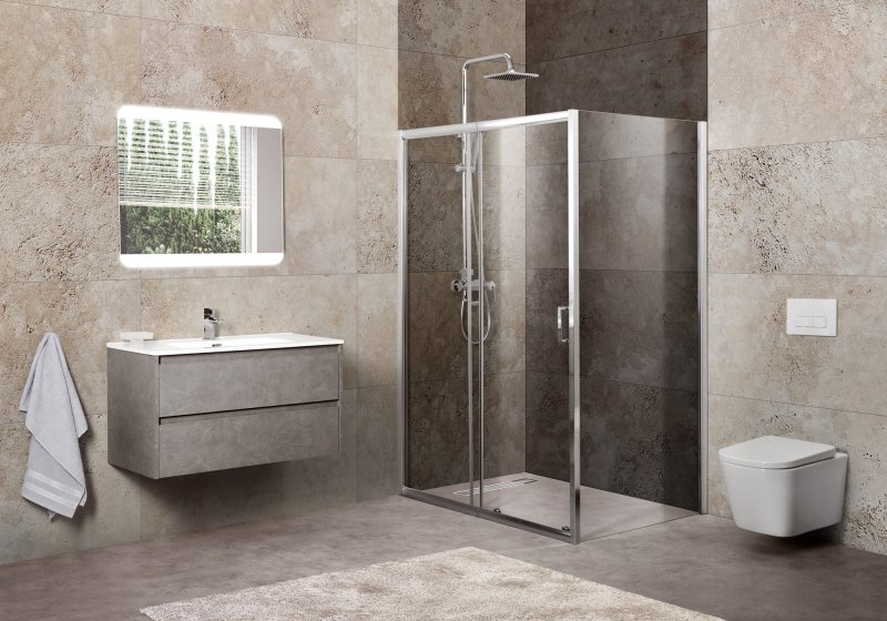 Душевой уголок BelBagno Unique 120-135x90 прозрачный, хром