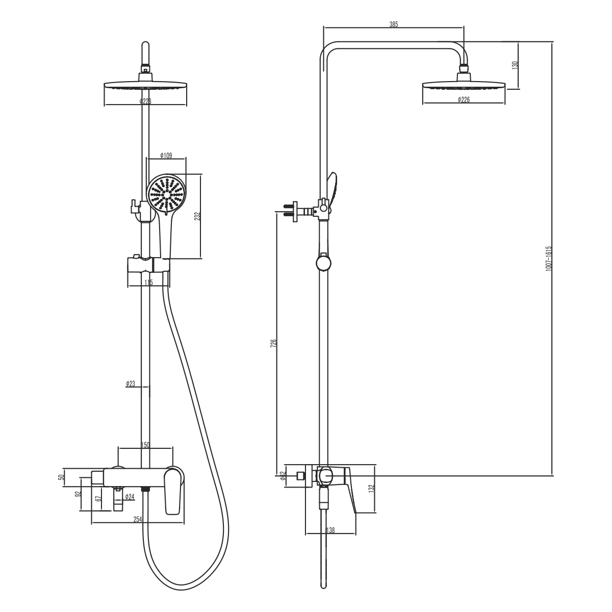 Душевая стойка Lemark Bronx LM3762BL черный