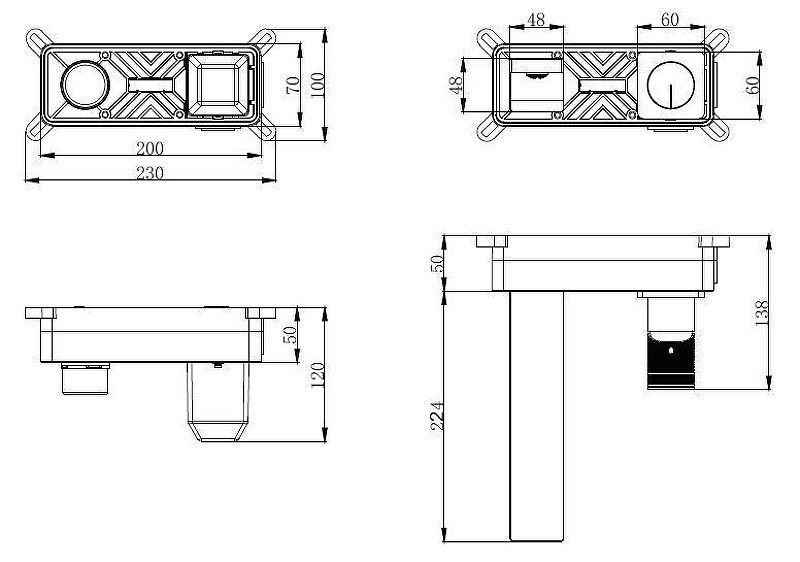 Смеситель для раковины Vincea Домус (Domus) VBFW-5DM01BG брашированное золото