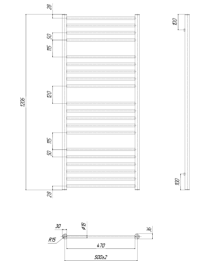 Полотенцесушитель водяной Ravak Norma 50x120