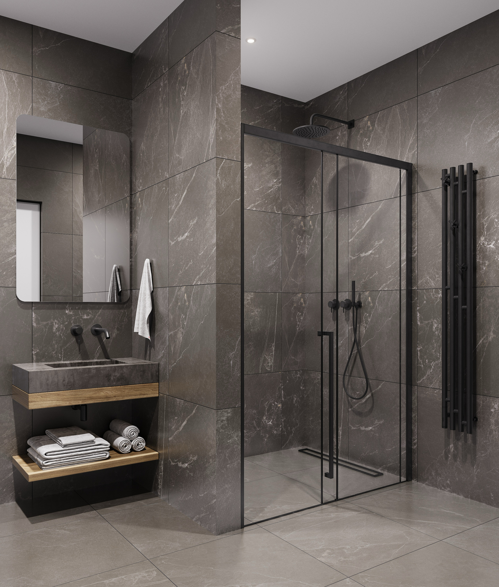 Душевая дверь Timo TDSS-150/03C-8L 150x200 прозрачное, черный