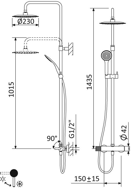 Душевая стойка Cezares Leaf LEAF-CDA-23-01 хром