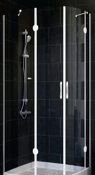 Душевой уголок Vegas Glass AFS 80 01 01 80x80 профиль белый, стекло прозрачное