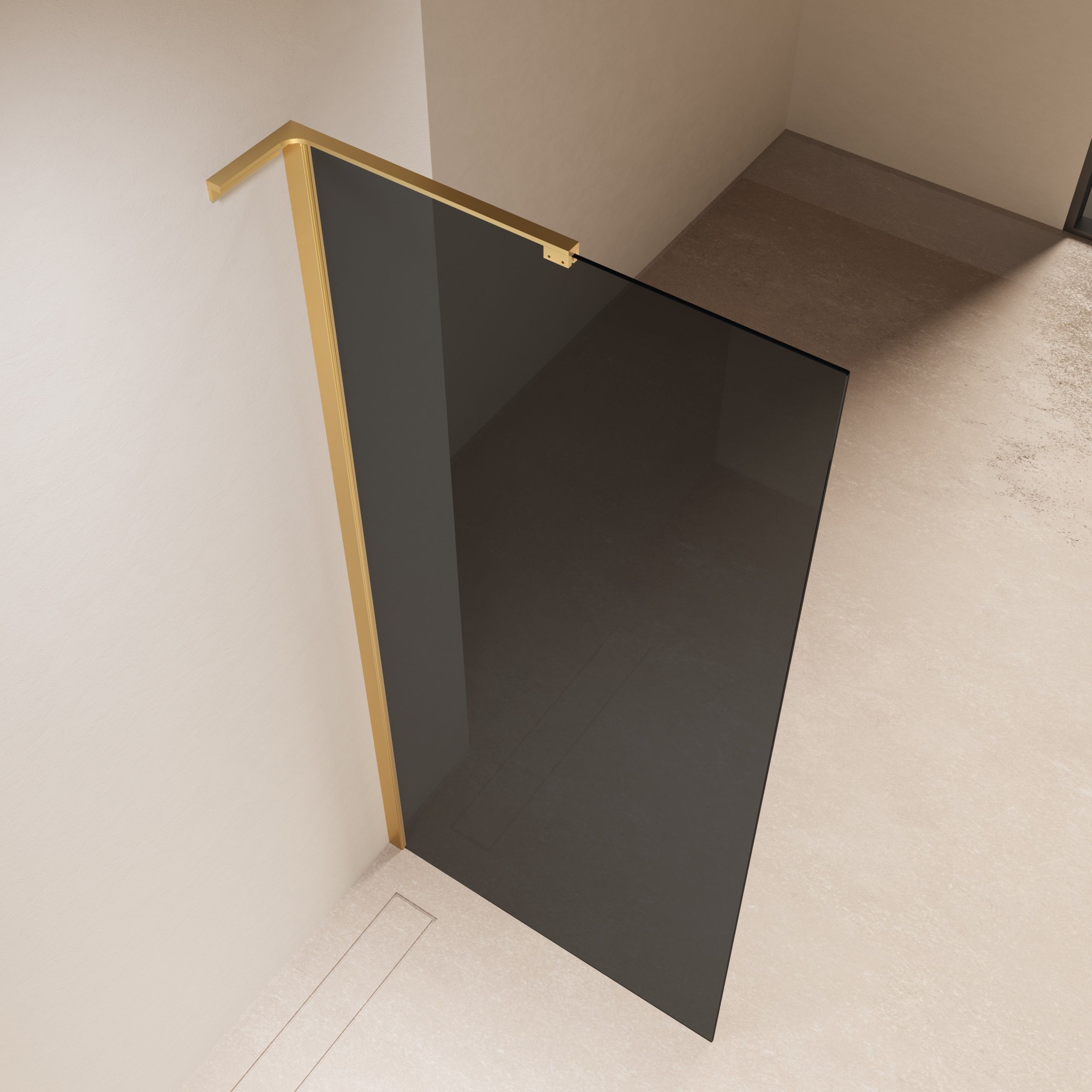 Душевая перегородка Vincea Волк-Ин (Walk-In) VLSW-1H120CGG 120x200 брашированное золото, тонированное