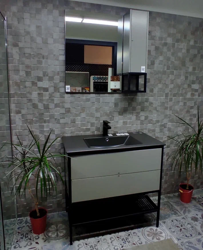 Мебель для ванной Opadiris Треви 90 см серый матовый