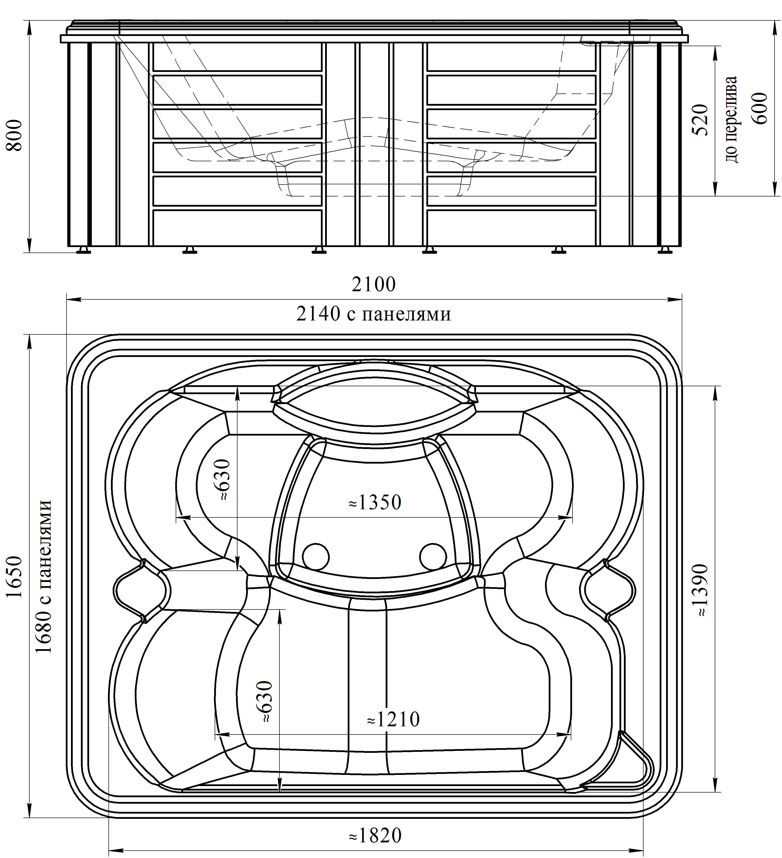 Мини бассейн Радомир Deluxe 214x168 белый, с г/м