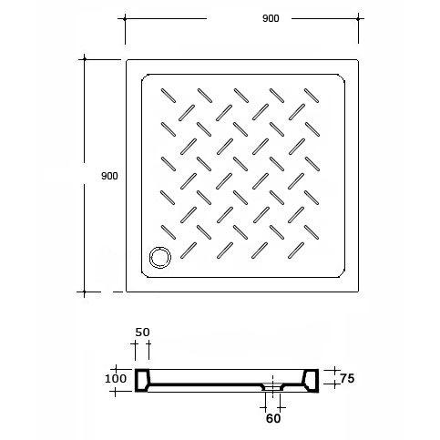 Поддон для душа RGW CR 90x90 19170199-08 керамический, золото