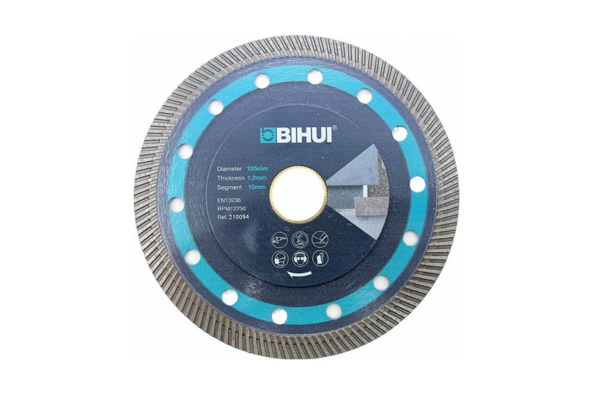 Диск алмазный по керамограниту Super thin turbo 125х22.2 мм BIHUI DCBN5