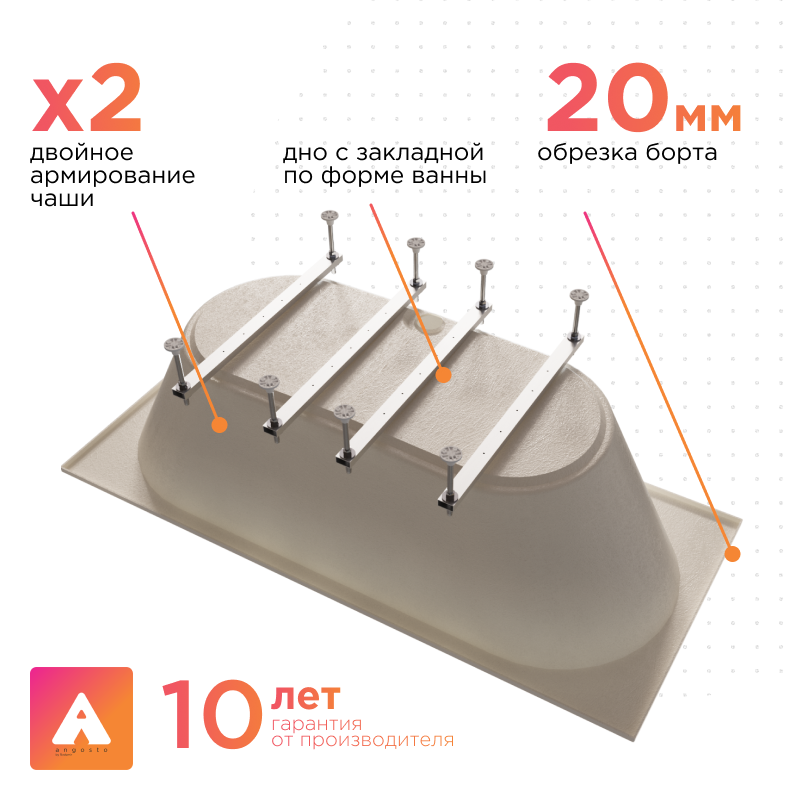 Акриловая ванна Radomir Вальс Ангосто 180х80 см