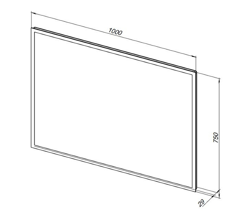 Зеркало Aquanet Оптима 100x75 см с подсветкой, антипар, часы 00288967