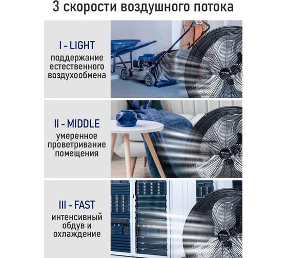 Вентилятор напольный STINGRAY ST-FN4142B черный 42291