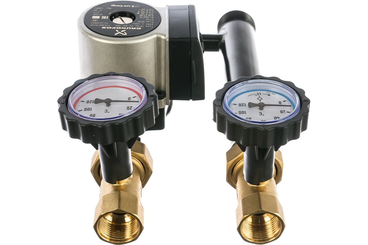 Насосно-смесительная группа Uni-Fitt DN25, с термосмесителем, с Grundfos UPSO 25-65 180, 491G2500