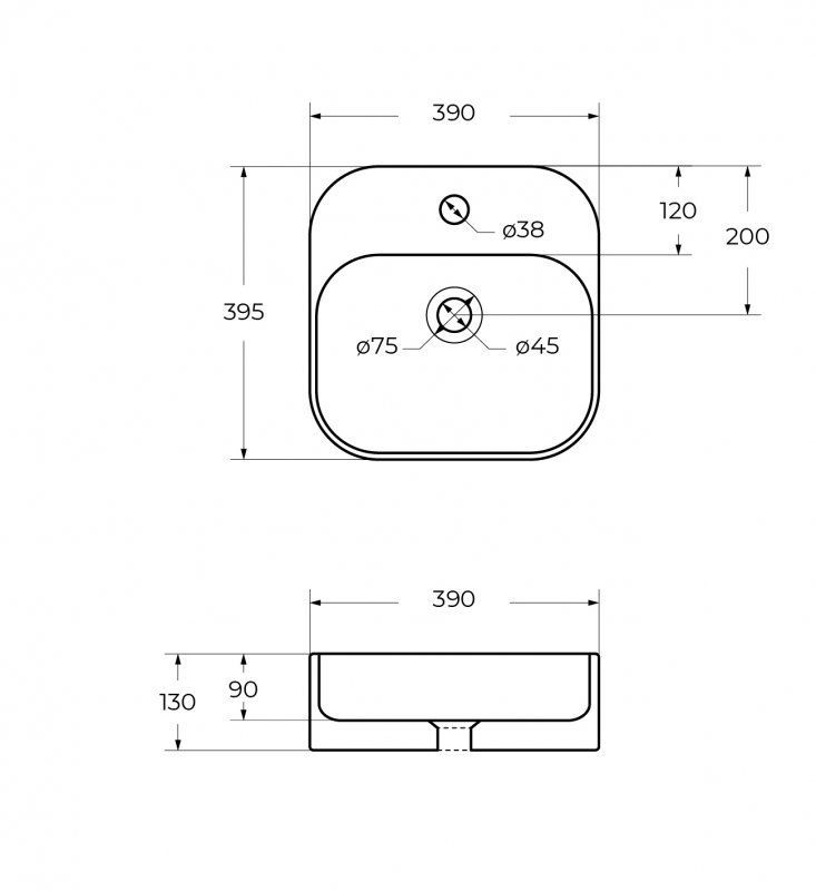 Раковина Cezares CZR-6615 39 см белый