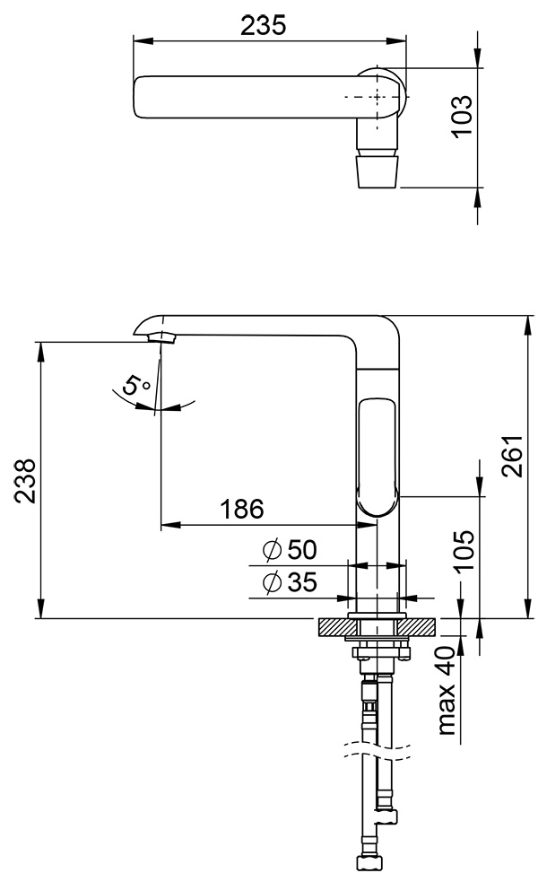 Смеситель для раковины Ravak Flat FL 016.00 X070125 хром