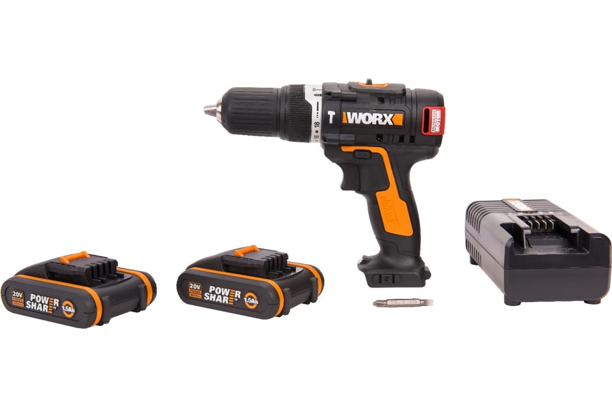 Бесщеточная аккумуляторная ударная дрель-шуруповерт Worx WX367