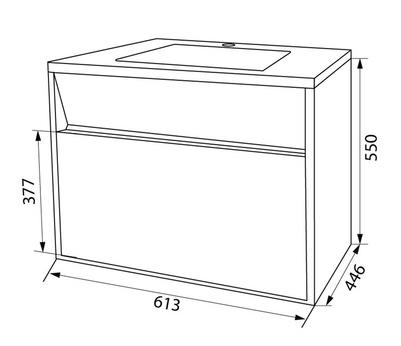 Тумба с раковиной Iddis Esper 60 см подвесная с ящиками ESP60W0i95K, белый