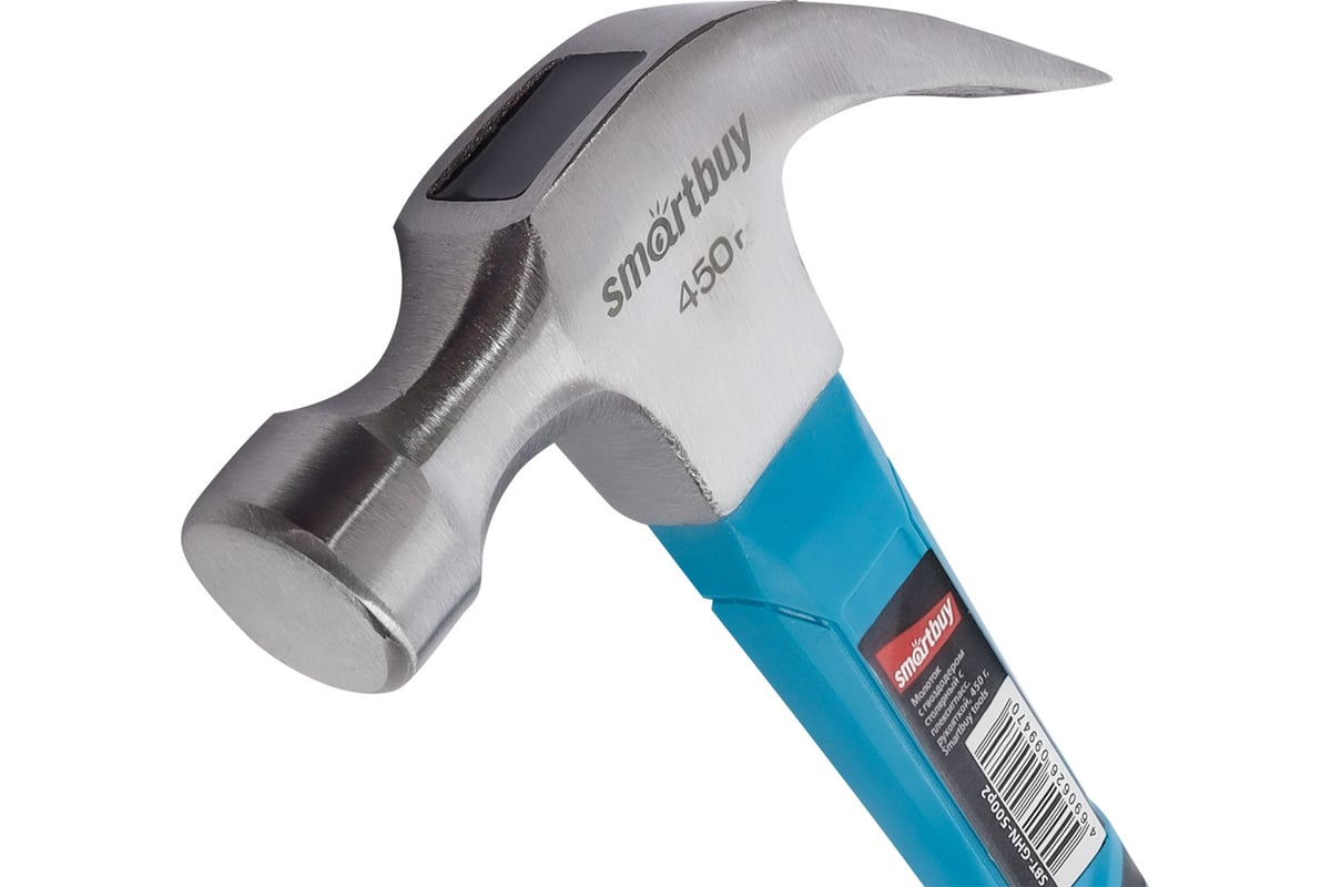 Столярный молоток с гвоздодером с плексигласовой рукояткой Smartbuy 450 г, tools SBT-GHN-500p2