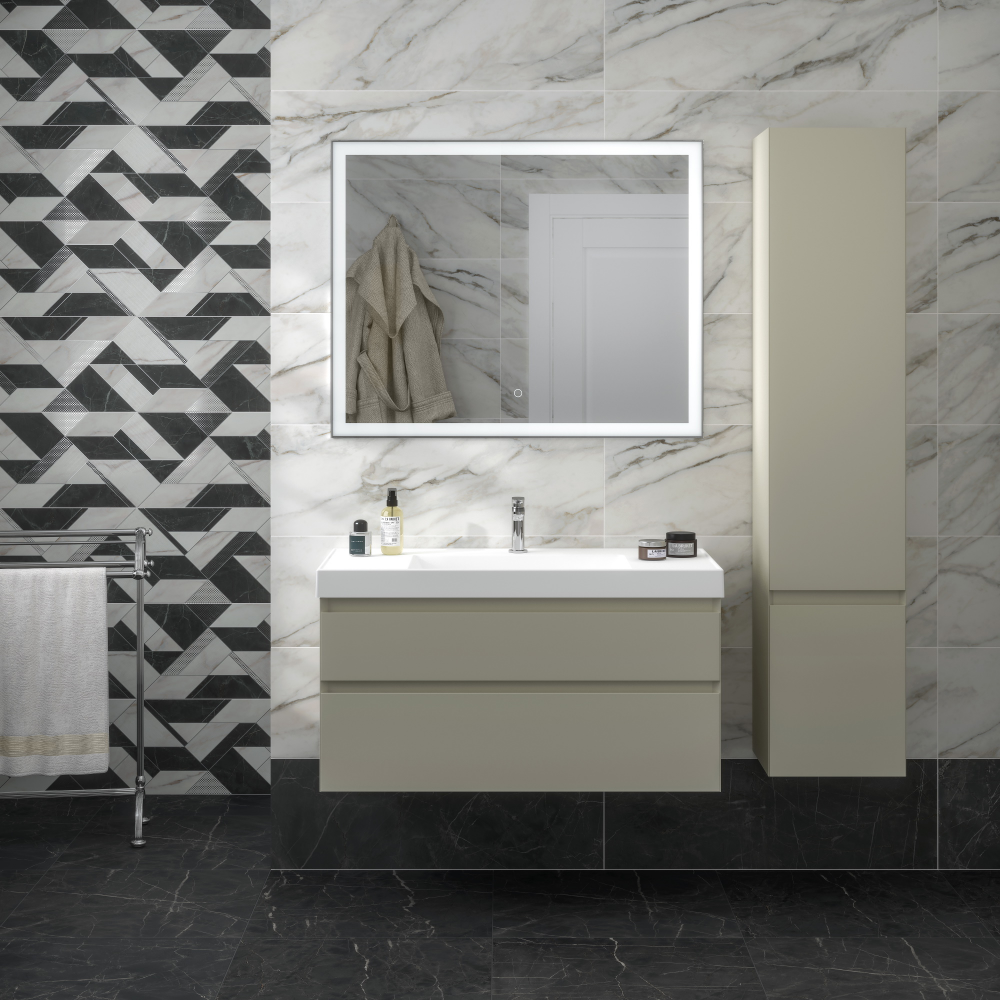 Шкаф пенал Kerama Marazzi Cubo 35 см правый, лимо матовый CUB.165Rh\LIM