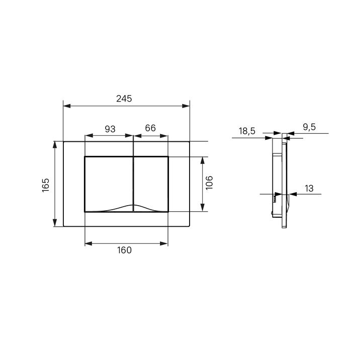 Кнопка смыва Iddis Unifix UNI05MWi77 матовый белый