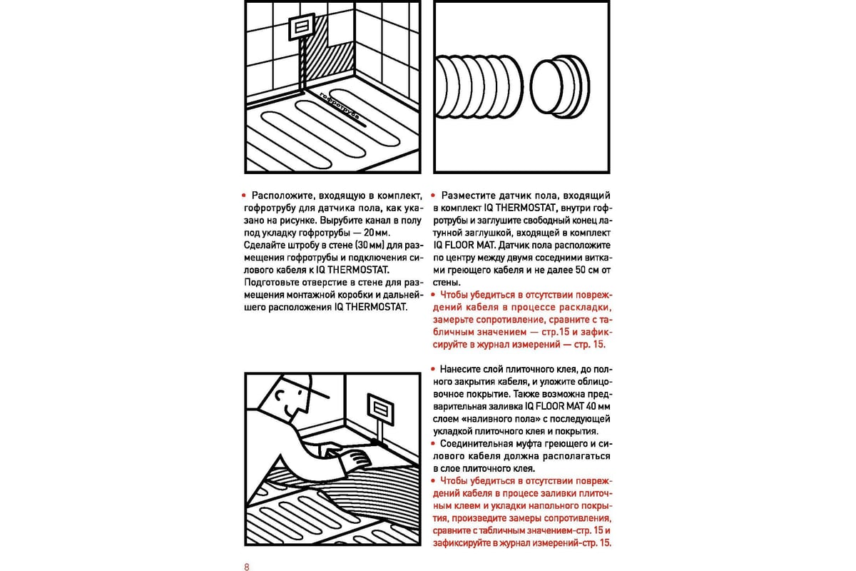 Тонкий самоклеящийся греющий мат IQWATT iq floor mat 3000 вт - 20,0 м.кв 125 для обогрева любых типов напольных покрытий