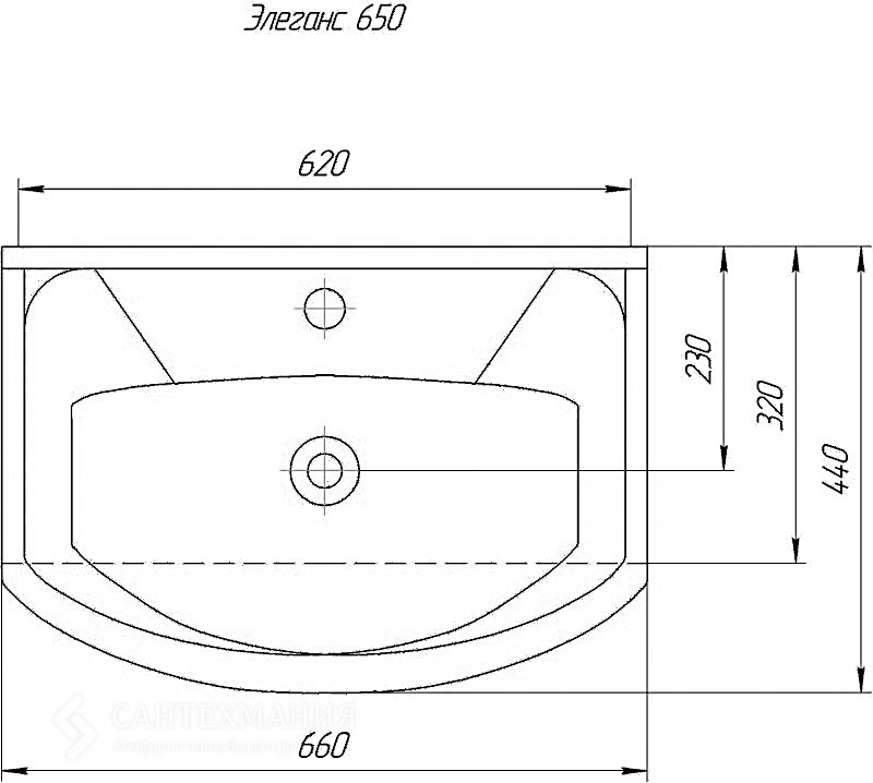 Раковина Aquanet Элеганс 65