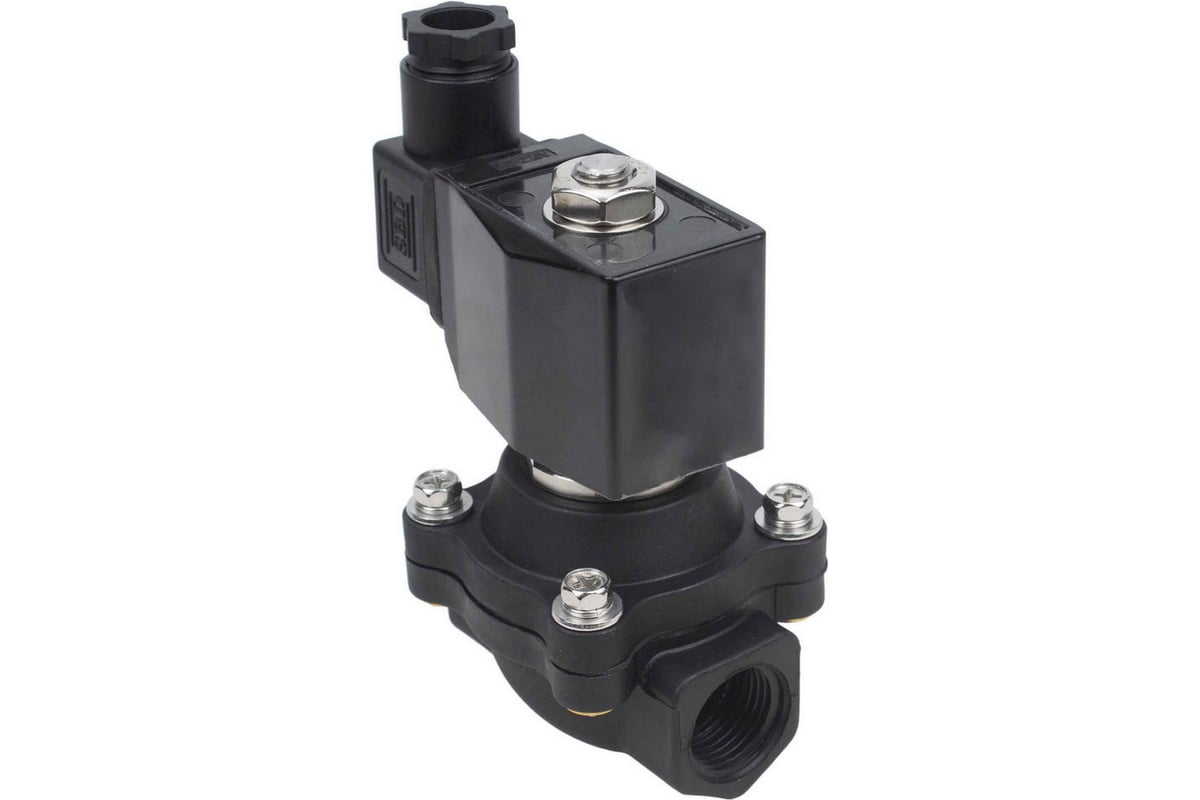 Электромагнитный клапан DN.ru VS2W-503N-NC Ду40 Ру6 пластик, резьба 1 1/2" NBR 220B AC D130-01267