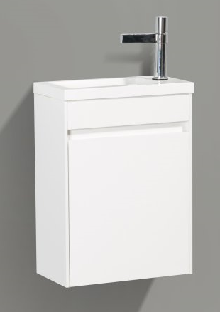 Тумба с раковиной BelBagno Pietra Mini 46 см, левосторонняя Bianco Lucido