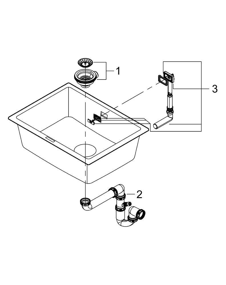 Кухонная мойка Grohe K700U 31655AT0 61 см серый гранит