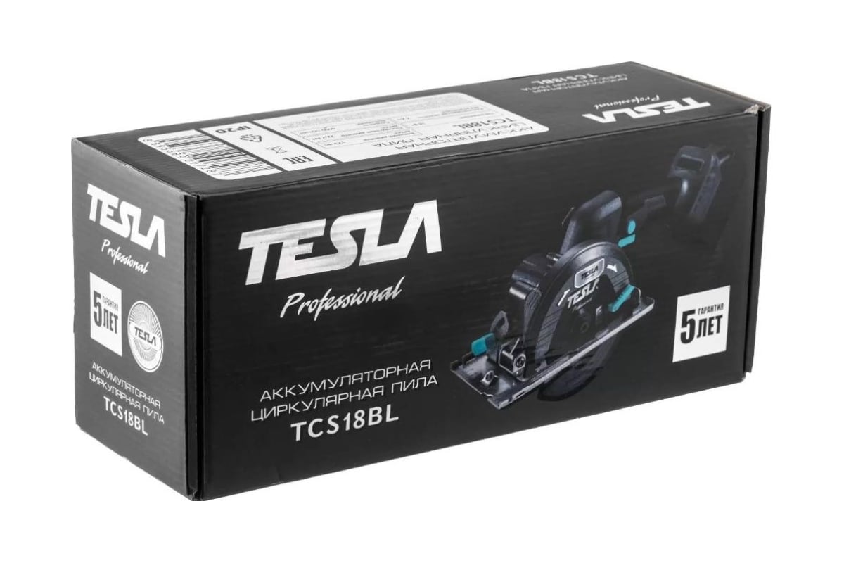 Аккумуляторная циркулярная пила Tesla TCS18BL 18В LiION 6000 об/мин, 125x22 мм, максимальный пропил 42 мм 834527