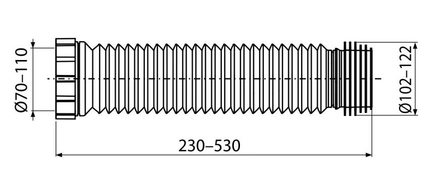 Гофра AlcaPlast A97SN длина 230–530 мм