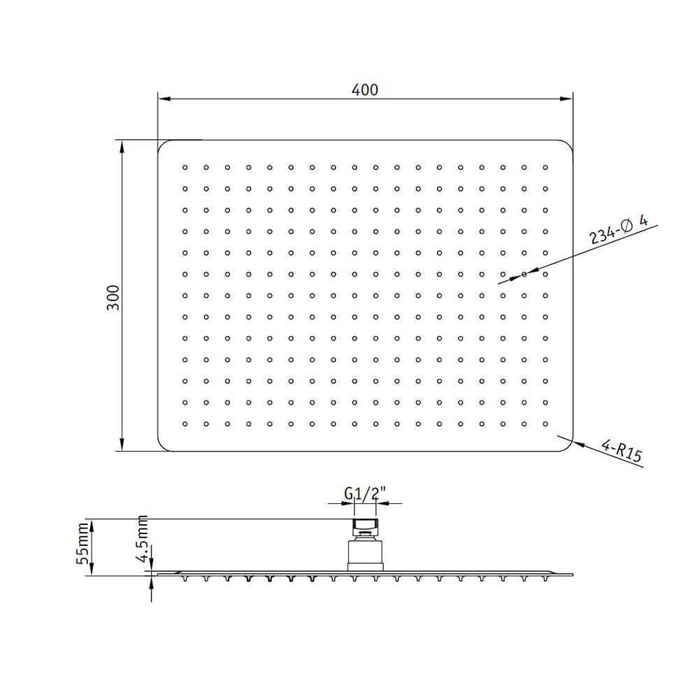 Верхний душ RGW Shower Panels SP-84 40x30