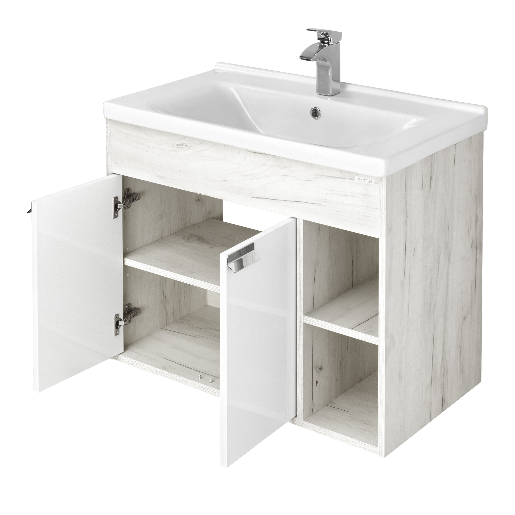 Мебель для ванной Акватон Флай 80 см белый/дуб крафт