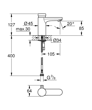 Смеситель для раковины Grohe Eurosmart Cosmopolitan T 36317000