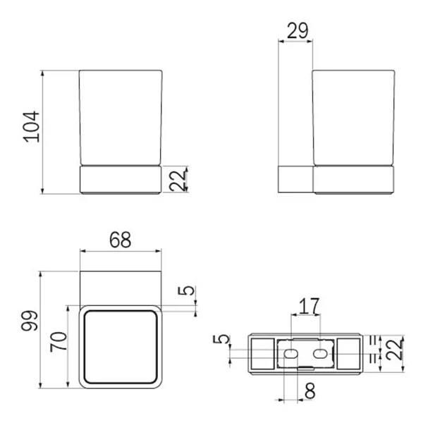 Держатель для стакана Inda Indissima A88100CR21 хром