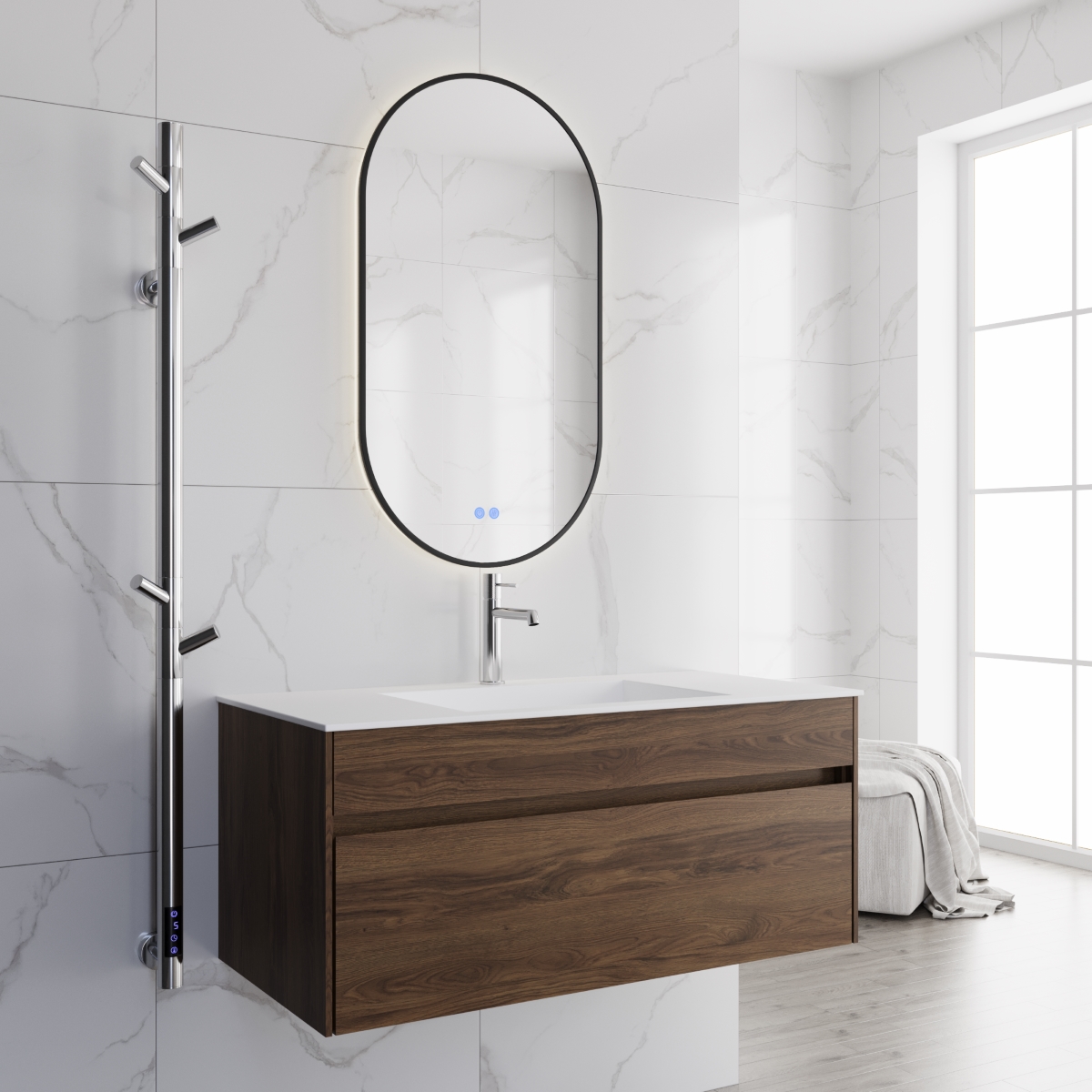 Тумба с раковиной Vincea Chiara 100 см 1 ящик, C.Oak
