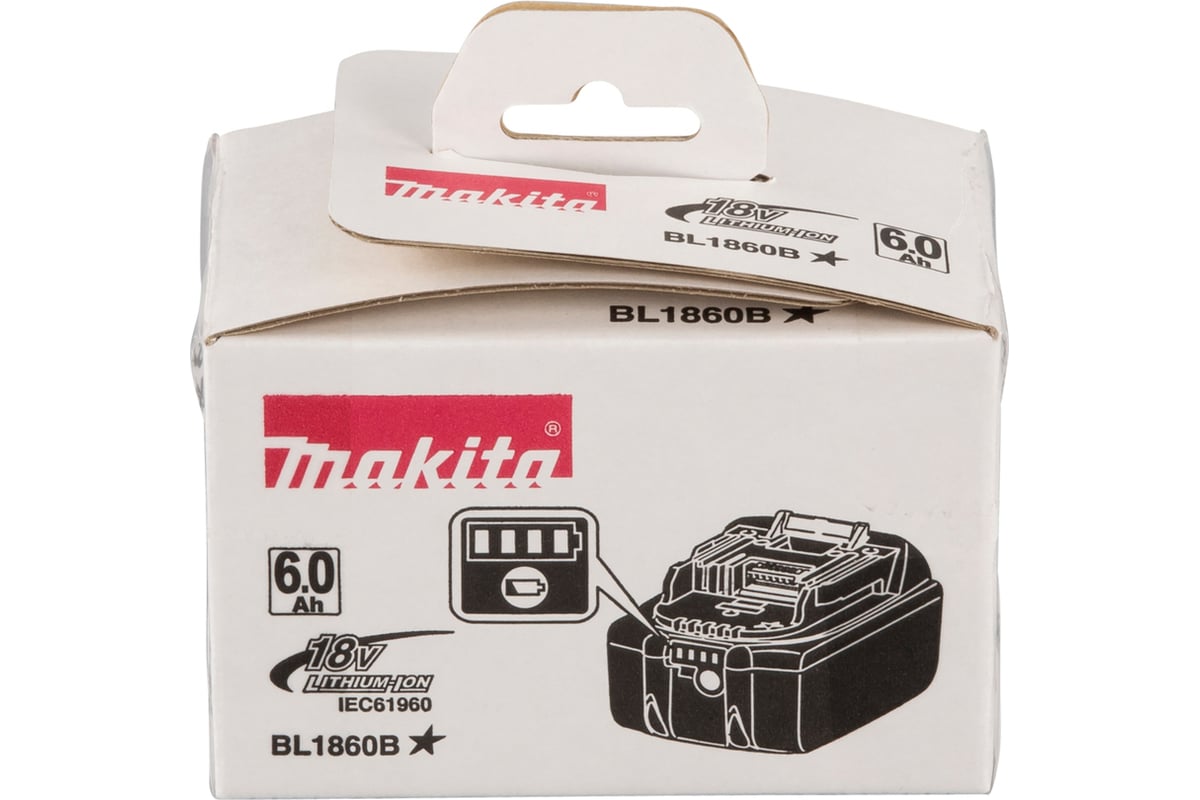 Аккумулятор BL1860B 6 Ач, индикатор заряда для LXT 18В Makita 632F69-8