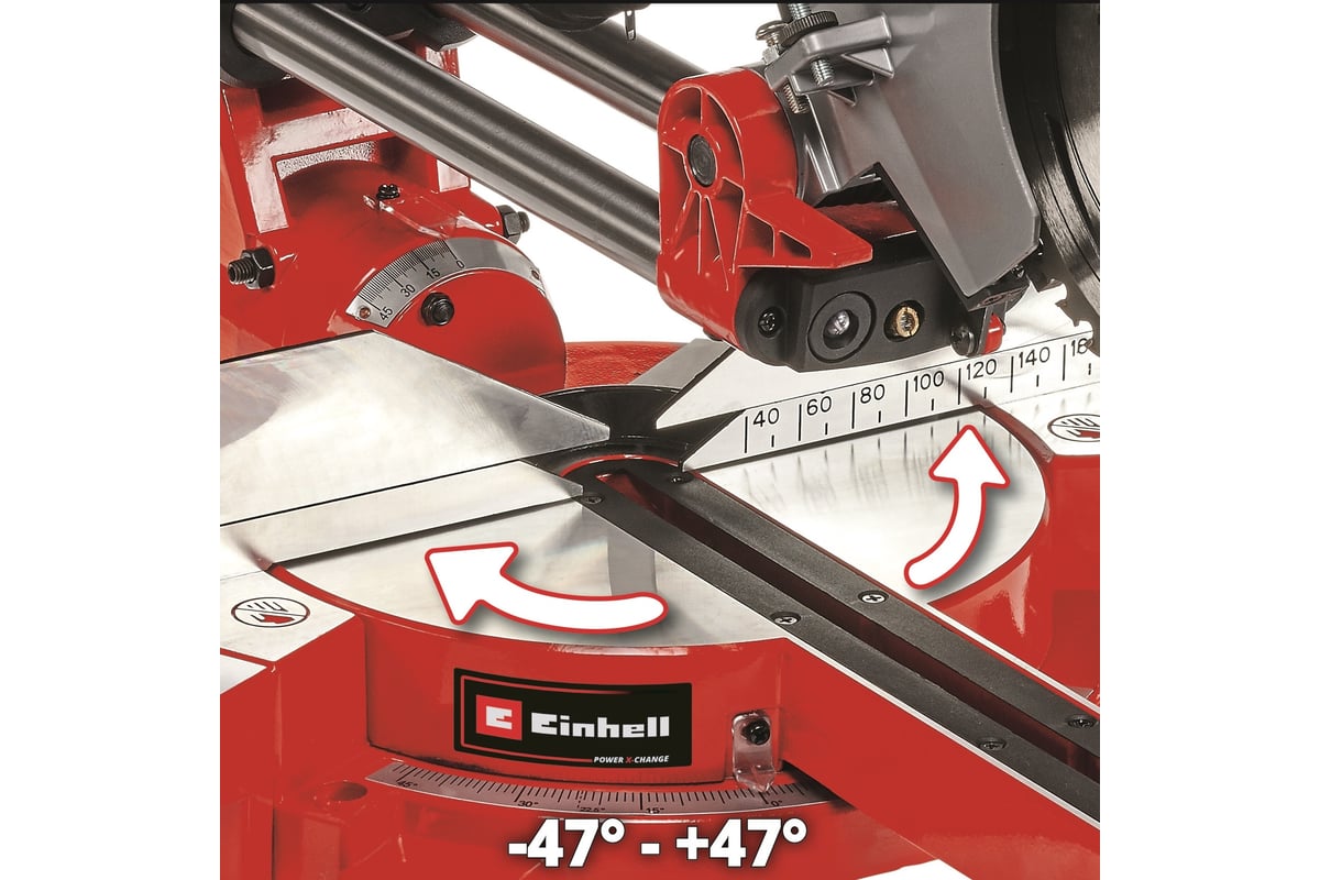 Торцовочная аккумуляторная пила с протяжкой Einhell PXC TE-SM 36/210 Li-Solo 4300880