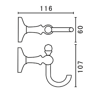 Крючок Art&Max Antic AM-E-2686BQ бронза