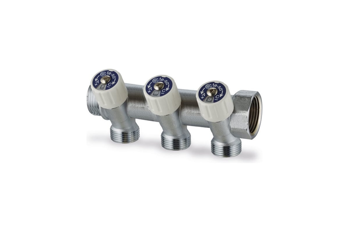 Сантехнический коллектор 1"х3/4"х3 Te-Sa 203TG50-065-03
