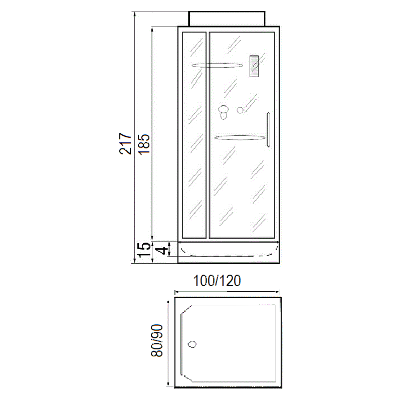 Душевая кабина River Tana 100x80 белый, прозрачное