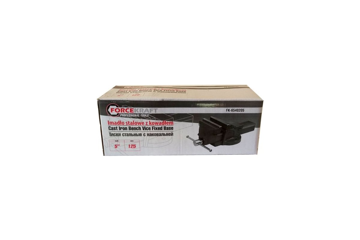 Тиски стальные с наковальней Forcekraft 5"-125мм FK-6540205(47019)