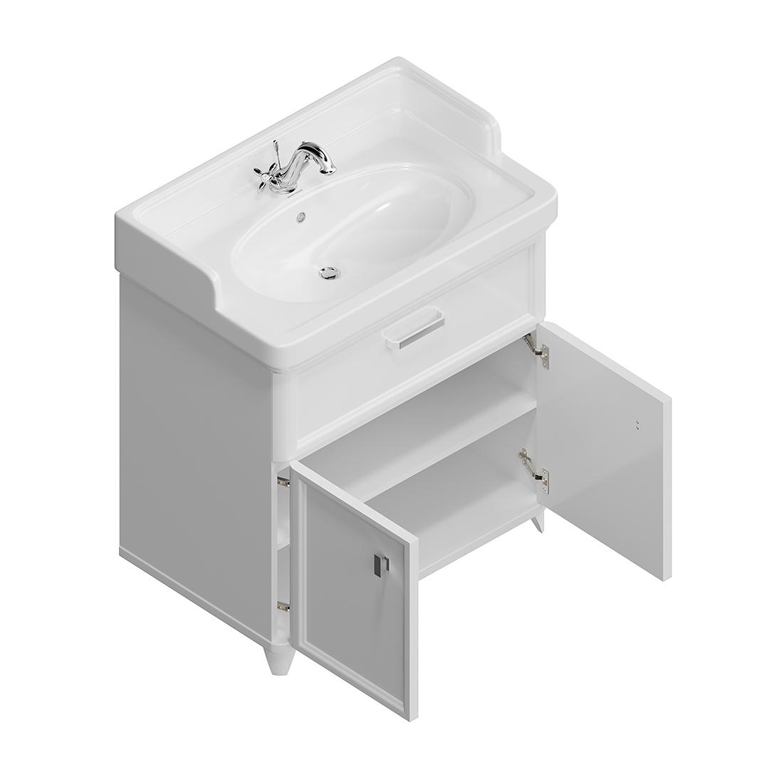 Мебель для ванной Kerama Marazzi Pompei New 80 см 2 дверцы, белый глянцевый