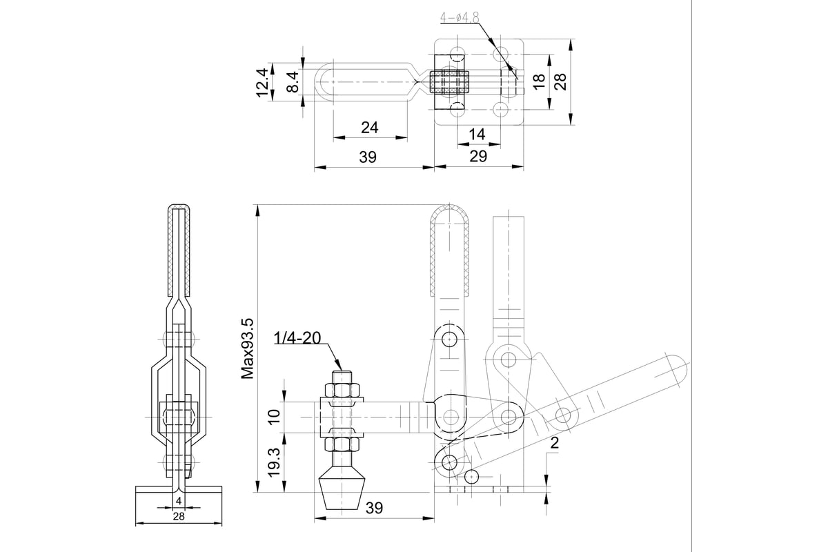 Механический зажим HS CLAMP HS-102-В