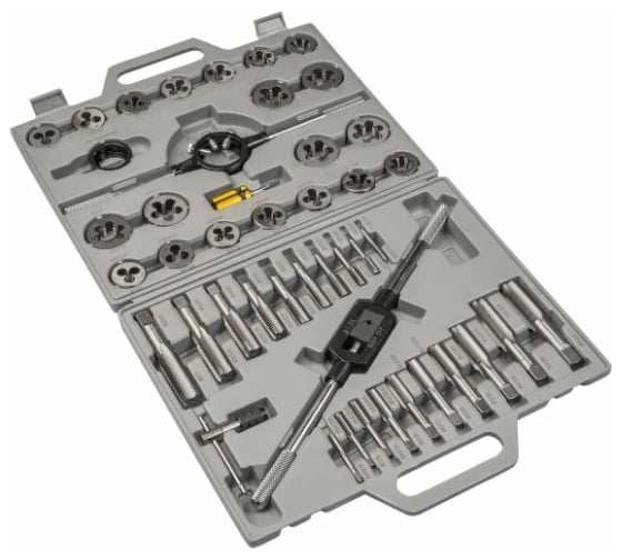 Набор метчиков и плашек SDW TOOLS 45 предметов, M6-M24, пластик кейс ta00304