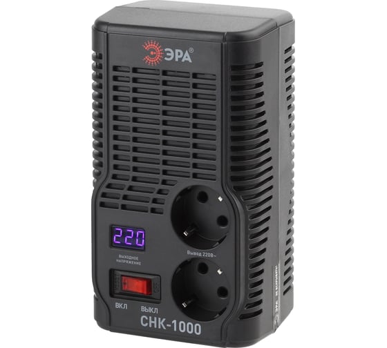 Компактный стабилизатор напряжения Эра СНК-1000 160-260В/220В, 1000ВА Б0032469