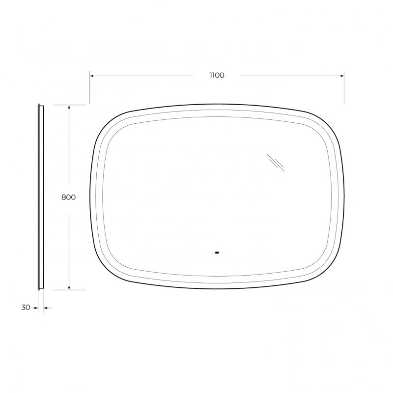 Зеркало Cezares Molveno 110x80 см с подсветкой, датчиком движения CZR-SPC-MOLVENO-1100-800-MOV