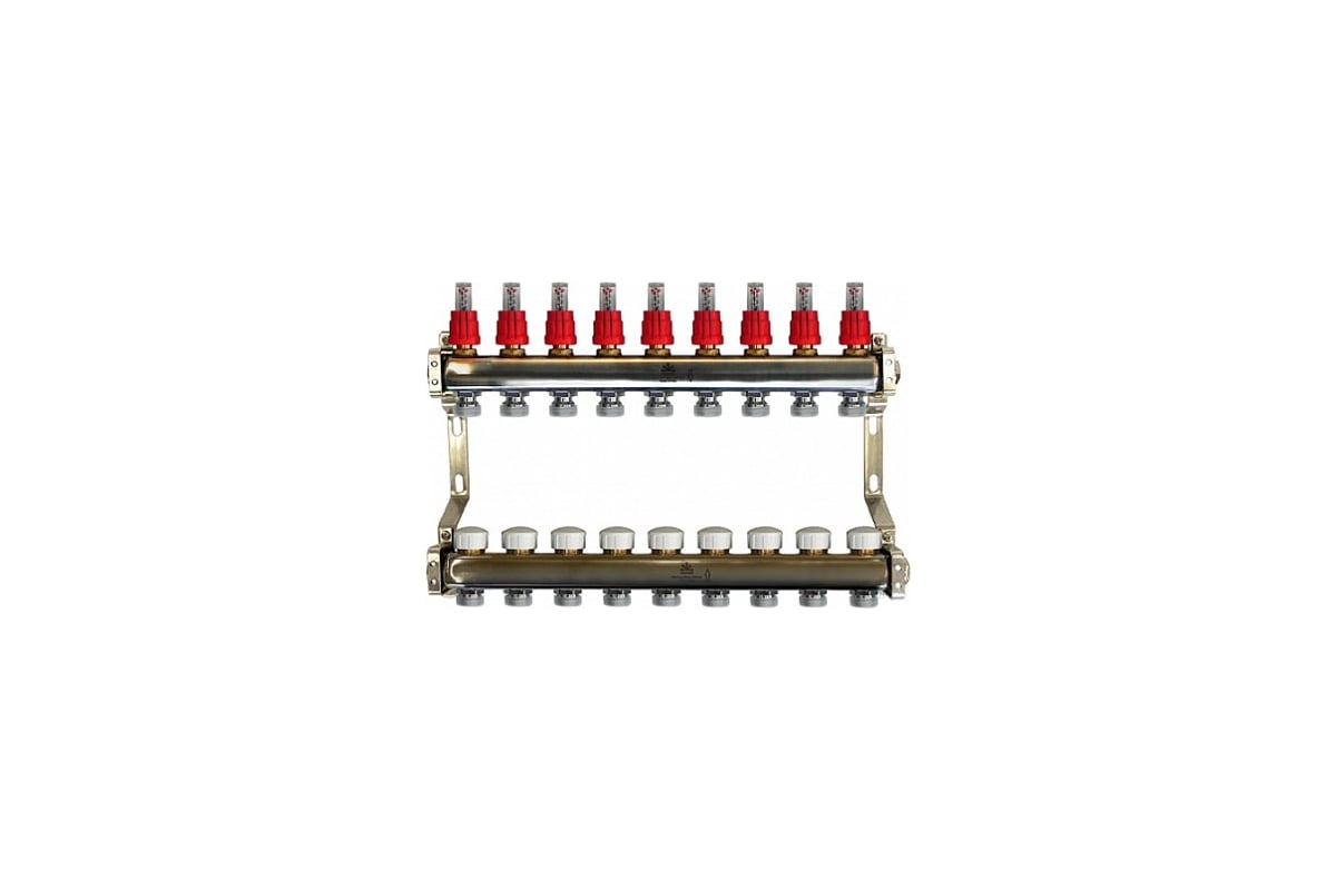 Коллекторный блок для теплого пола 1x3/4EU отв.-9 Gekon GK 74109