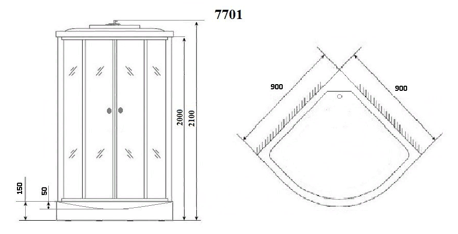 Душевая кабина Niagara Luxe NG-7701W 90x90 белый